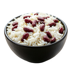 Delicious Bowl of Rice and Beans Isolated transparent on white background