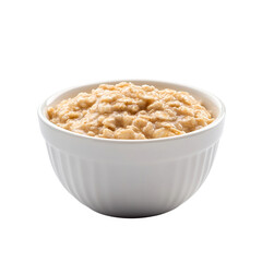 bowl of oatmeal with toppings ready for a healthy Isolated transparent on white background