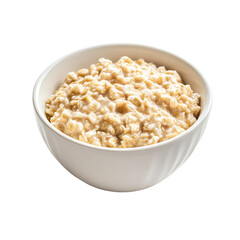 bowl of oatmeal with toppings ready for a healthy Isolated transparent on white background