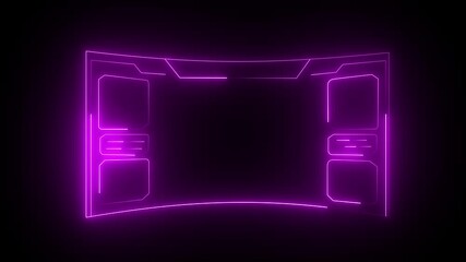 Animated high-tech interface Digital neon HUD futuristic background analysis with data program and   black background with 4k motion video - Powered by Adobe