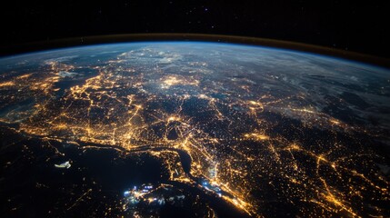 earth at night city lights from space