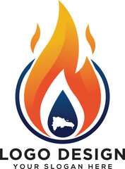 fire flame minimalist logo