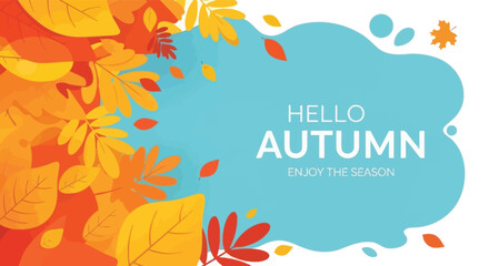 Autumn's Embrace A vibrant composition of fall leaves and seasonal greetings in warm hues