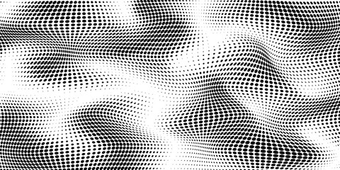 Fototapeta premium Abstract halfton background. A wave of black dots on a white background.vector.eps 10