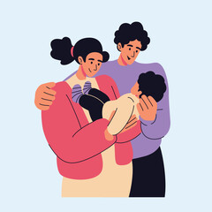 Parents with babies a family’s warm embrace that fills the heart with love