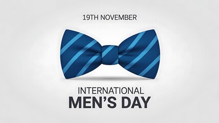 Bow tie for international mens day celebration isolated on white background