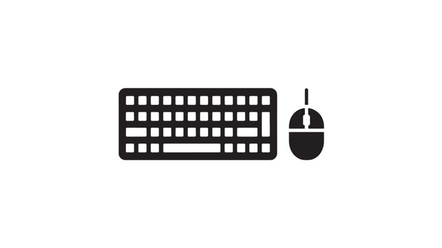Keyboard and mouse icon simple flat vector illustration for user interface design isolated on white background