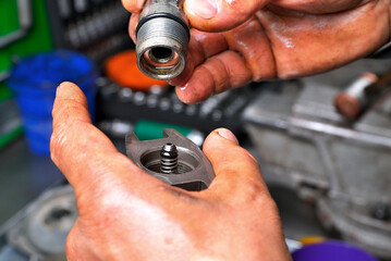 repair of diesel engine fuel pump assembly and assembly of plunger pairs and sections for subsequent installation on the engine