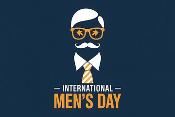 Celebrate international mens day with a stylish design featuring a man with glasses
