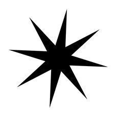 Fototapeta premium Black eight-pointed starburst shape