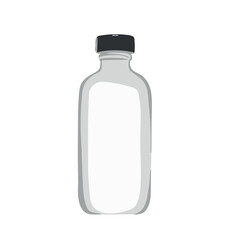 Cosmetic bottle packaging with dispenser illustration
