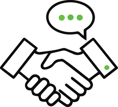 Handshake with speech bubble