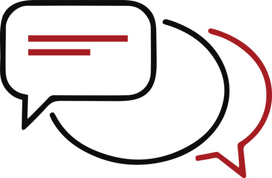 Two speech bubbles overlapping each other