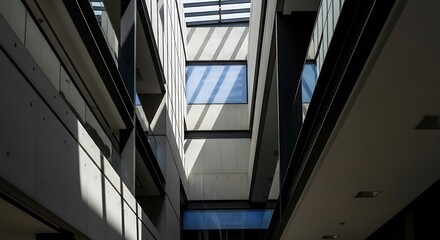 Obraz premium Geometric architecture design with natural light, creating modern lines
