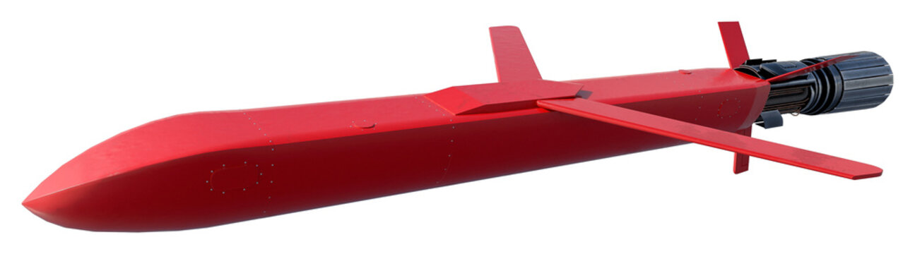 3D render of a Nuclear Cruise Missile Burevestnik 9M730 SSC-X-9 Skyfall, isolated