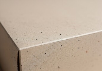 Textured paperboard surface, crafted from recycled fibers and subtle specks