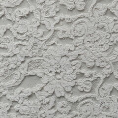 Intricate textile texture created by a piece of pure white ornamental lace material, perfect for elegant wedding announcements or crafting, pure, ornamental, frame