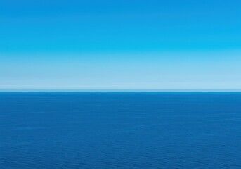 Fototapeta premium Vast blue expanse where the deep ocean meets the clear azure sky, creating a perfect, tranquil natural boundary line ,boundless ,environment ,summer