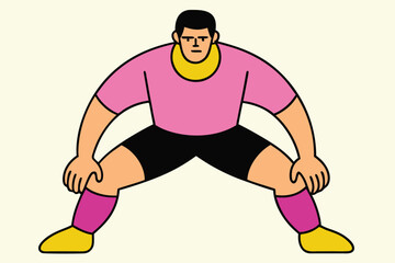 A rugby player prepares for the scrum with determination