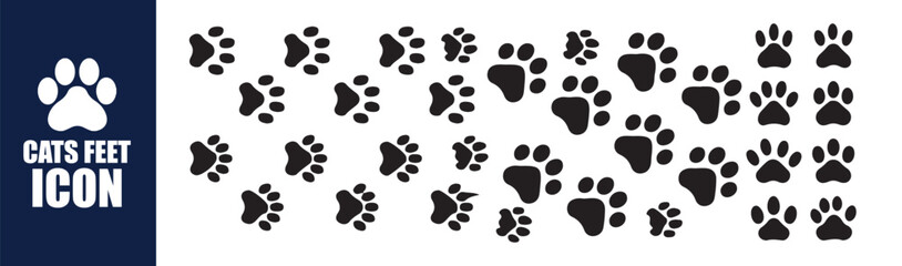 Various Cat Paw Prints and Icons © Moni