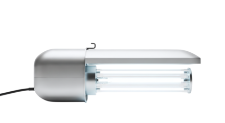 UV Germicidal Lamp ultraviolet light isolated on a transparent background