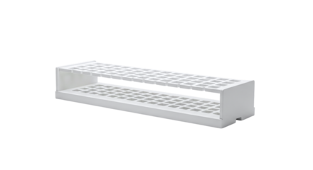 White Plastic Test Tube Rack laboratory science isolated on a transparent background