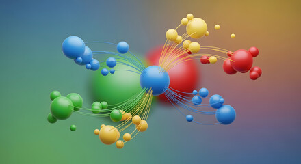 Futuristic social network and global network connection concept with data analysis