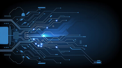 Obraz premium Abstract futuristic circuit board illustration showcasing high technology and artificial intelligence advancement for innovation solutions
