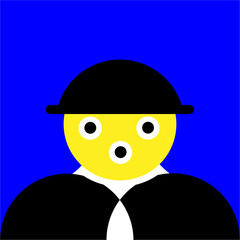 cartoon policeman with a helmet