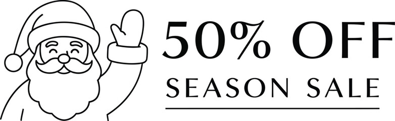 Obraz premium Santa announces 50% off season sale for holiday shopping