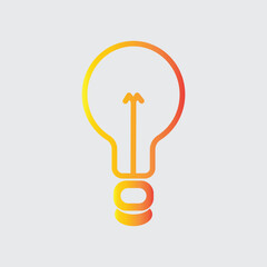 Bright idea concept with a glowing gradient light bulb outline