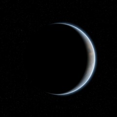 Obraz premium Crescent Venus - A Glimpse of the Veiled Planet in the Night Sky.