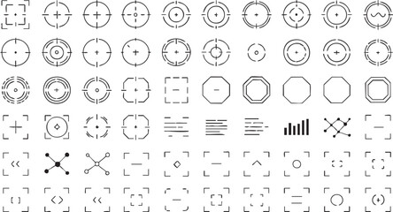 Diverse Collection of Target, Crosshair, and Focus Frame Icons
