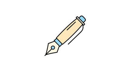 Elegant Fountain Pen Icon Writing & Creativity Symbol in Vector Art
