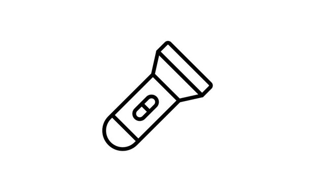 Flashlight animated icon for adventure, camping, and nighttime exploration.
