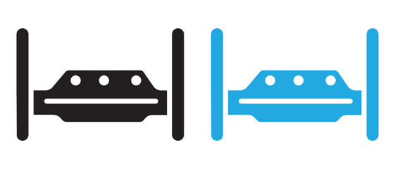 Vehicle Differential Icon Set. Black & Blue Drivetrain Symbols.