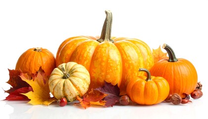 Obraz premium Autumnal Pumpkin Display - A Harvest of Colors and Textures.