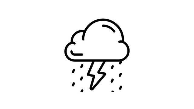 A storm cloud with lightning, representing extreme weather conditions.