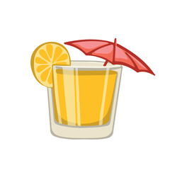 Pina Colada cocktail with umbrella illustration