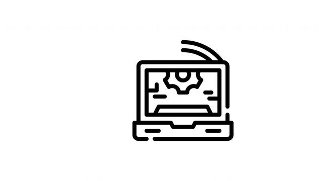 Machine automation icon with a gear inside. Perfect for techrelated designs, industrial concepts, robotics, manufacturing illustrations, and engineering projects.
