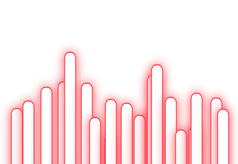 Abstract glowing neon lines horizontal on transparent background, neon lines PNG futuristic.