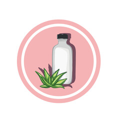 A bottle of cleansing milk with aloevera, illustration