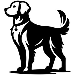 vector illustration of a black dog