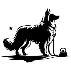 vector illustration of a dog vector silhouette 