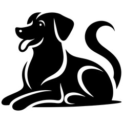 black and white dog vector 
