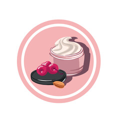 Cherry Cream Jar, Cosmetics Cartoon