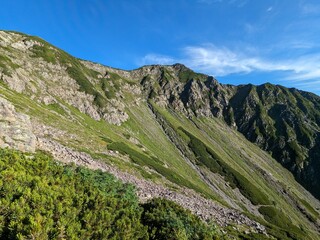 cirque of Mt. Koakaishidake in Shizuoka City, Shizuoka Prefecture, Japan in August.