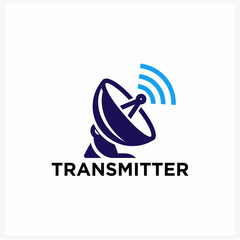 Satellite Dish Transmitter Icon Representing Communication and Signal Transmission