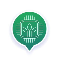 green technology icon for web and apps, line design