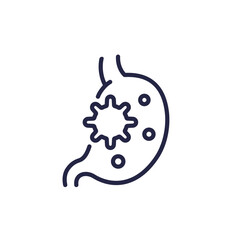 Stomach virus line icon on white